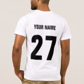 Word Art-naam en -nummer van Lacrosse Player T-shirt (Achterkant)