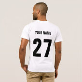 Word Art-naam en -nummer van Lacrosse Player T-shirt (Achterkant volledig)