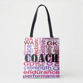 Word Art Netball Coach-Canvas tas