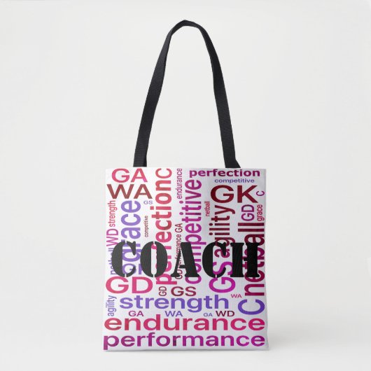 Word Art Netball Coach-Canvas tas (Voorkant)