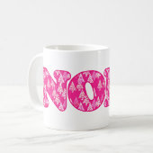 Word Art - Noel gepatterd in Fuchsia Pink-bomen Koffiemok (Voorkant links)