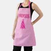 Word Art - Noel gepatterd in Fuchsia Pink-bomen Schort (Insitu)