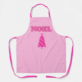 Word Art - Noel gepatterd in Fuchsia Pink-bomen Schort (Voorkant)