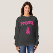 Word Art - Noel gepatterd in Fuchsia Pink-bomen Trui (Voorkant volledig)