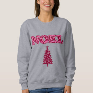 Word Art - Noel gepatterd met Trees Burgundy Trui