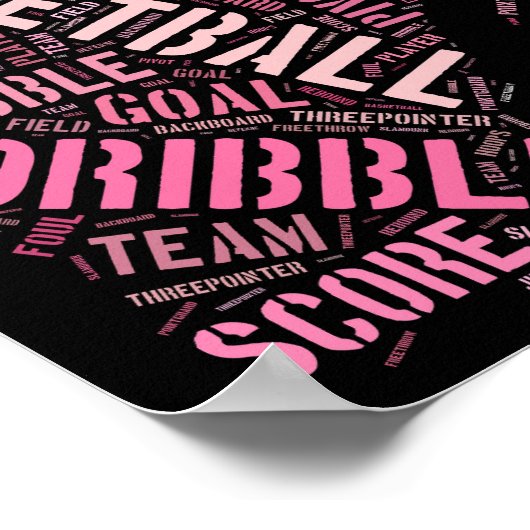Word Art Poster voor Girl Basketball Player (Hoek)