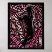 Word Art Poster voor Girl Basketball Player (Voorkant)