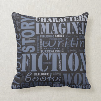 Word Art Sierkussen van Blue Fiction Writer