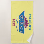 Word Art-tekst over familie, aangepast Strandlaken (Voorkant)