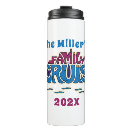 Word Art-tekst over familie, aangepast Thermosbeker