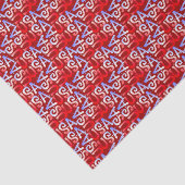 Word Art USA-tekst, Rood-WEEFSUE WRAPPINGPAPIER Tissuepapier (Detail)