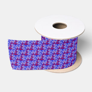 Word Art USA Text, Blue-SATIN RIBBON SPOOL Satijnen Lint
