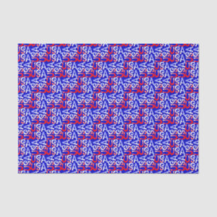 Word Art USA Text, Blue-TISSUE WRAPPING PAPER Tissuepapier