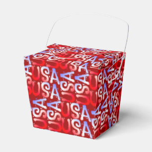 Word Art USA Text, Red-ARTITY FAVOR BOX, haal erui Bedankdoosjes