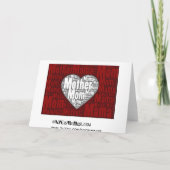 Word Art: Valentijn voor Moeder Feestdagen Kaart (Achterkant)