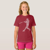 Word Art van de softball Player T-shirt (Voorkant volledig)