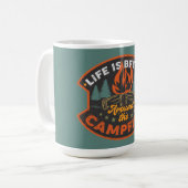 Word Art van kampvuur Koffiemok (Voorkant links)