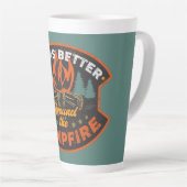 Word Art van kampvuur Latte Mok (Rechterhoek)