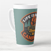 Word Art van kampvuur Latte Mok (Linkerhoek)