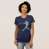 Word Art van softball Baseball Player T-shirt (Voorkant volledig)