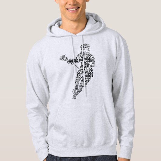 Word Art Wordle Lacrosse Player Hoodie (Voorkant)