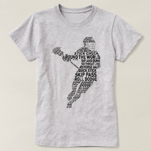 Word Art Wordle Lacrosse Player T-shirt (Design voorkant)