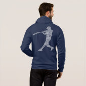 Word Art Wordle van de Baseball Softball Player Hoodie (Achterkant volledig)