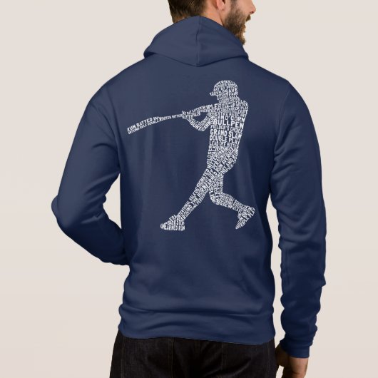 Word Art Wordle van de Baseball Softball Player Hoodie (Achterkant)