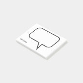 Word ballon aangepaste tekst post-it® notes (Schuin)