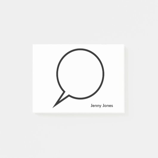 Word ballon aangepaste tekst post-it® notes (Voorkant)