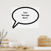 Word ballon, YourMessagehere! Poster (Keuken)