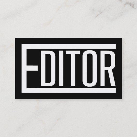 Word Black en White van editor Visitekaartje (Voorkant)