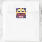 Word blij! Paarse vierkante Stickers (Tas)