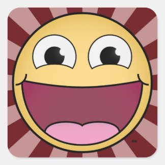 Word blij! Rode Vierkante Stickers