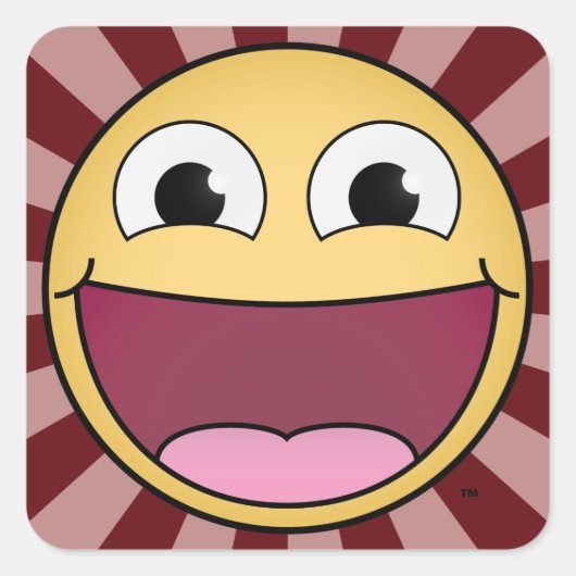 Word blij! Rode Vierkante Stickers (Voorkant)