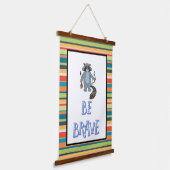 Word Brave Boho Raccoon Nursery Art Hangend Wandkleed (Gebogen)