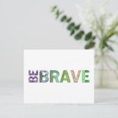 Word Brave Happy quote Briefkaart (Staand voorkant)