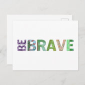 Word Brave Happy quote Briefkaart (Voorkant / Achterkant)