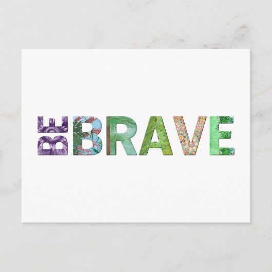 Word Brave Happy quote Briefkaart (Voorkant)