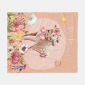 Word Brave Inspirerend Woodland Deer Nursery Fleece Deken (Voorkant (Horizontaal))