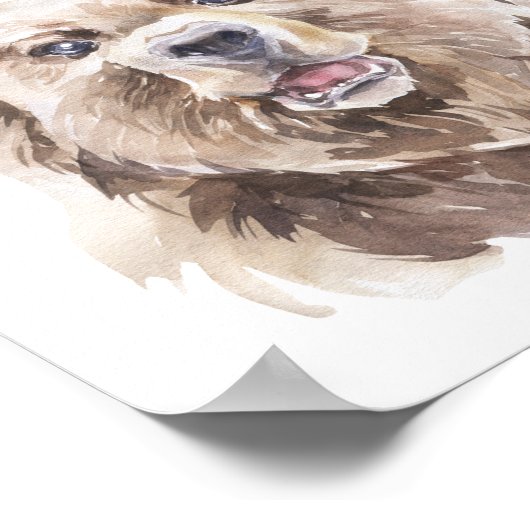 Word Brave Waterverf Beer Nursery Child Woodland Poster (Hoek)