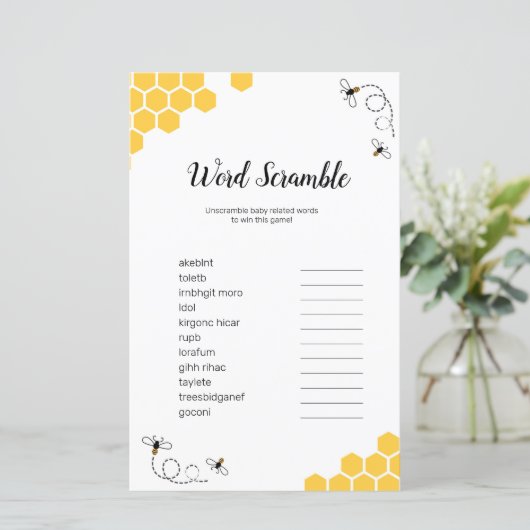 Word-bromble Waterverf bijen (Staand voorkant)