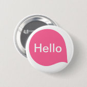 Word Bubble - Deep Pink op White Ronde Button 5,7 Cm (Voorkant /achterkant)