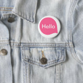 Word Bubble - Deep Pink op White Ronde Button 5,7 Cm (In situ)