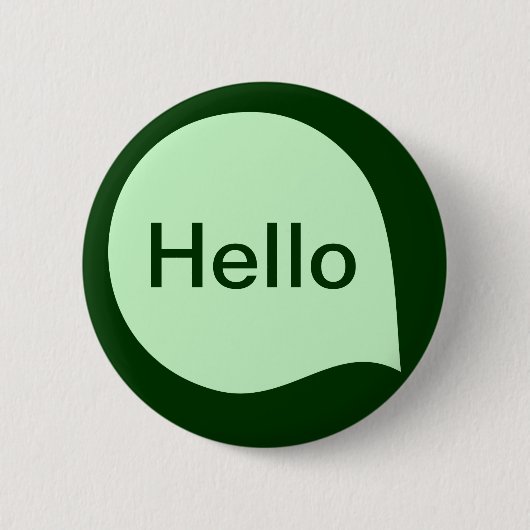 Word Bubble - Ghost Green op Donkergroen Ronde Button 5,7 Cm (Voorkant)