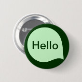 Word Bubble - Ghost Green op Donkergroen Ronde Button 5,7 Cm (Voorkant /achterkant)