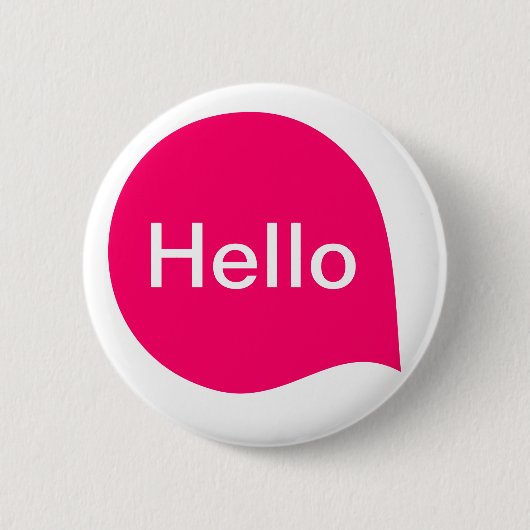 Word Bubble - Neon Red op White Ronde Button 5,7 Cm (Voorkant)