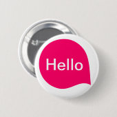 Word Bubble - Neon Red op White Ronde Button 5,7 Cm (Voorkant /achterkant)