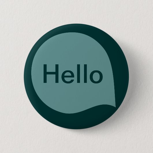 Word Bubble - Ocean Green op Dk Moss Green Ronde Button 5,7 Cm (Voorkant)