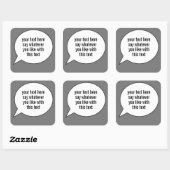 Word Bubble Speech Ballon met uw woorden Vierkante Sticker (Vel)